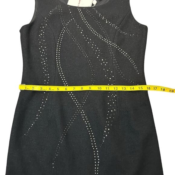 🆕 Pierre Cardin Dress Womens Size 6 8 Black Wool Blend Rhinestone Sparkles Chic - Picture 9 of 16